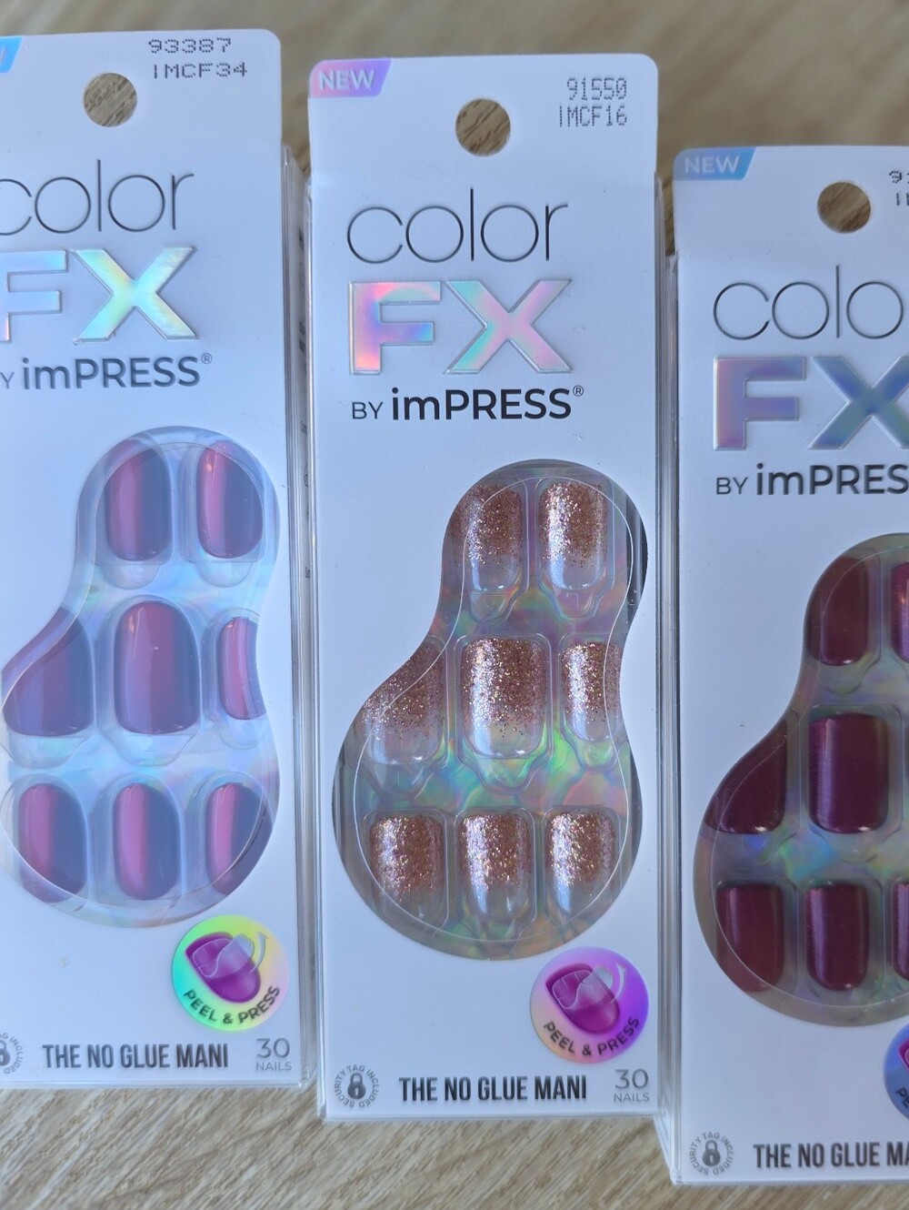 imPRESS Color FX Rose Gold Glitter & Iridescent Duo💅 Press-On Nails - 3 Pack